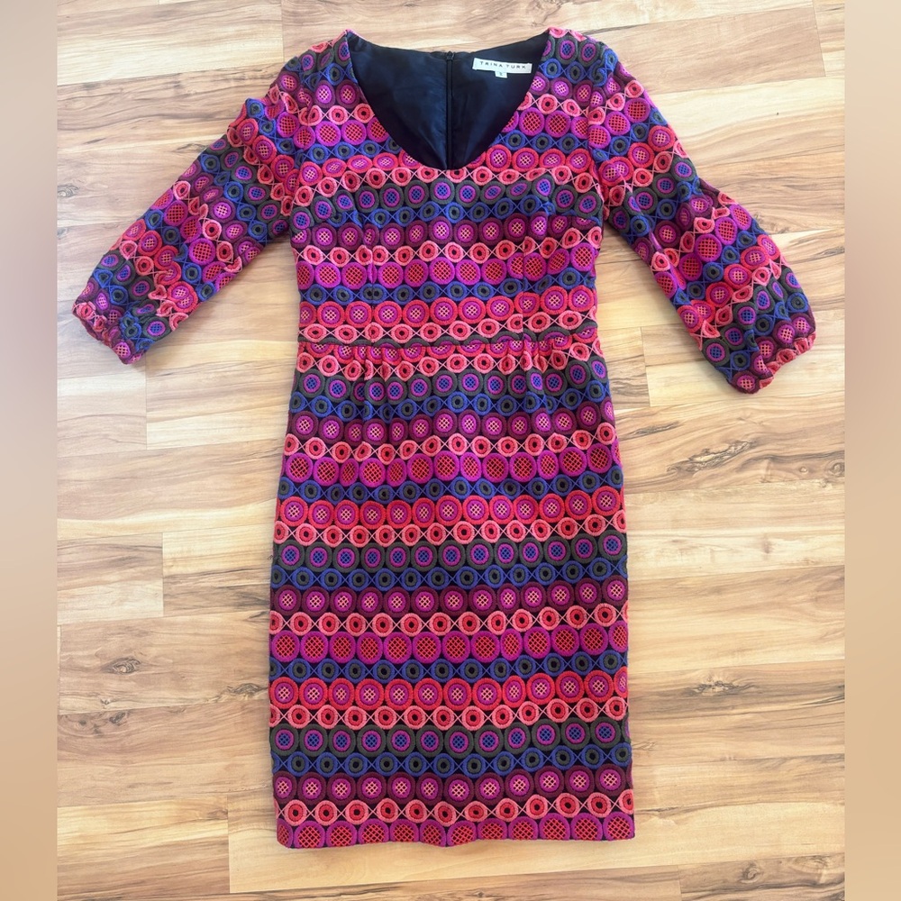 Flattering Trina Turk Dress in varying Shades of Pink and Blue